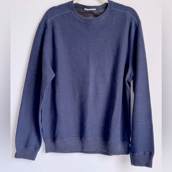 TOMMY BAHAMA Crewneck Navy Sweater XL 100 % cotton lightweight coastal closet - Picture 1 of 11